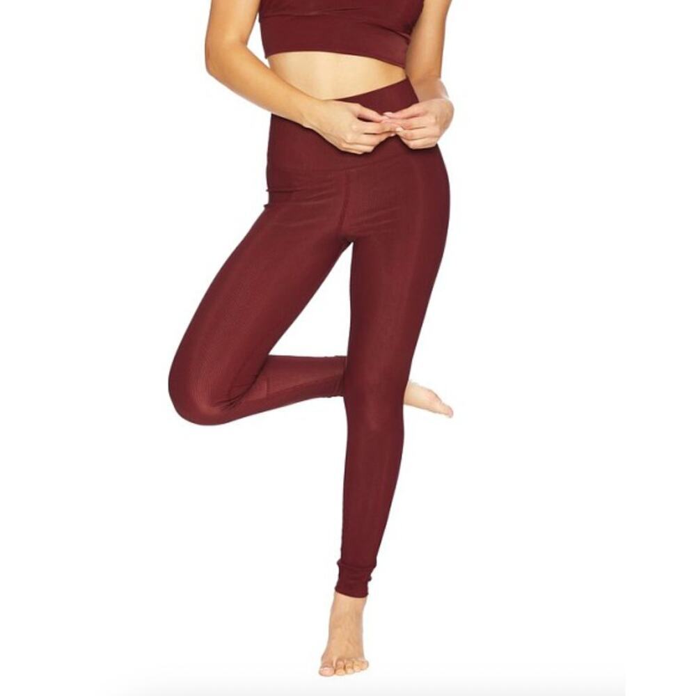 Beach Riot Ribbed Oxblood Legging & Sports Bra Set XS Activewear - Picture 4 of 13